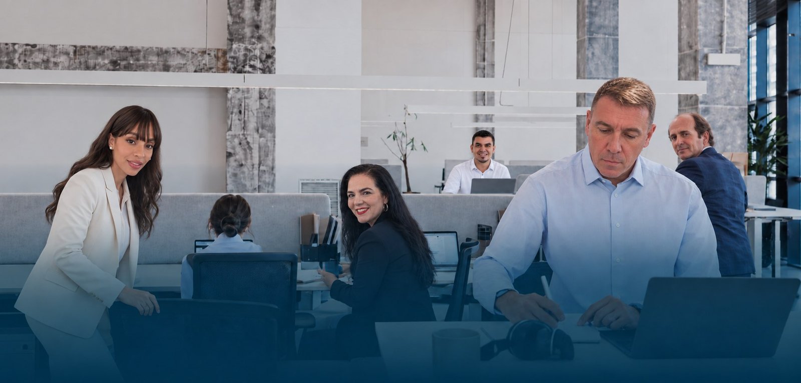 El equipo de Kuamap trabajando en una oficina luminosa
